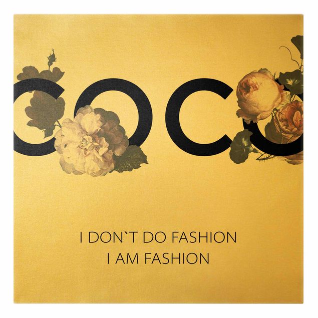 Canvas schilderijen - Goud COCO - I dont´t do fashion Roses