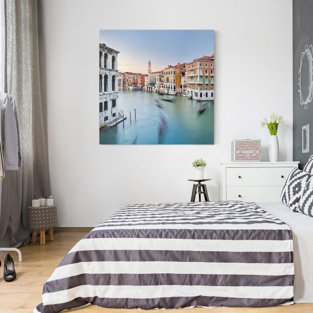 Canvas schilderijen Grand Canal View From The Rialto Bridge Venice