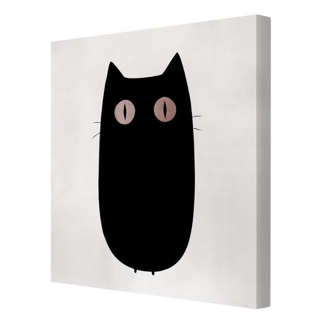 Canvas schilderijen Black Cat Illustration