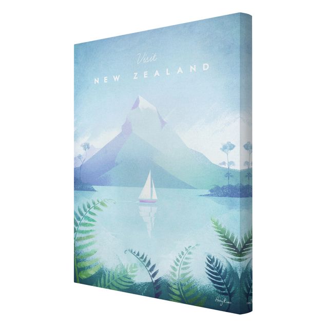 Canvas schilderijen Travel Poster - New Zealand
