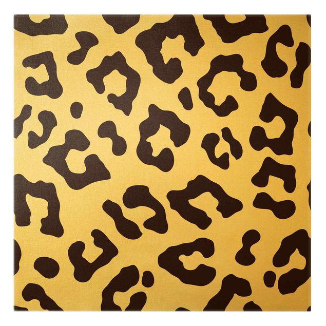 Canvas schilderijen - Goud Leopard Print