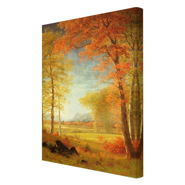 Canvas schilderijen Albert Bierstadt - Autumn In Oneida County, New York
