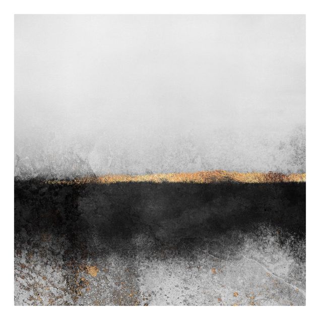 Canvas schilderijen Abstract Golden Horizon Black And White