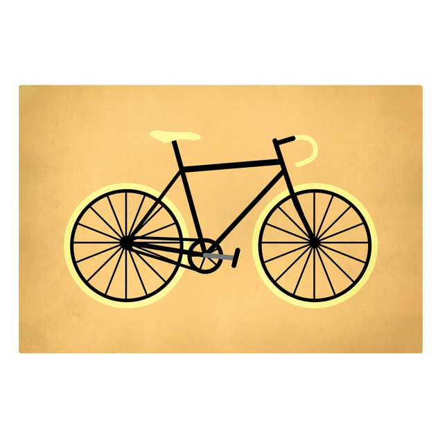 Canvas schilderijen Bicycle In Yellow