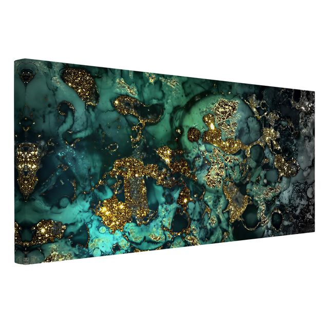 Canvas schilderijen Golden Sea Islands Abstract