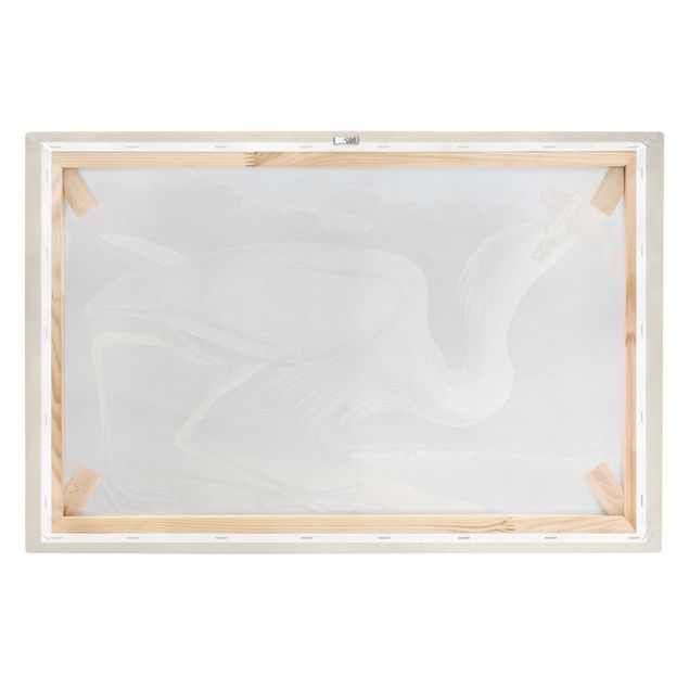 Canvas schilderijen Vintage Board Great White Egret