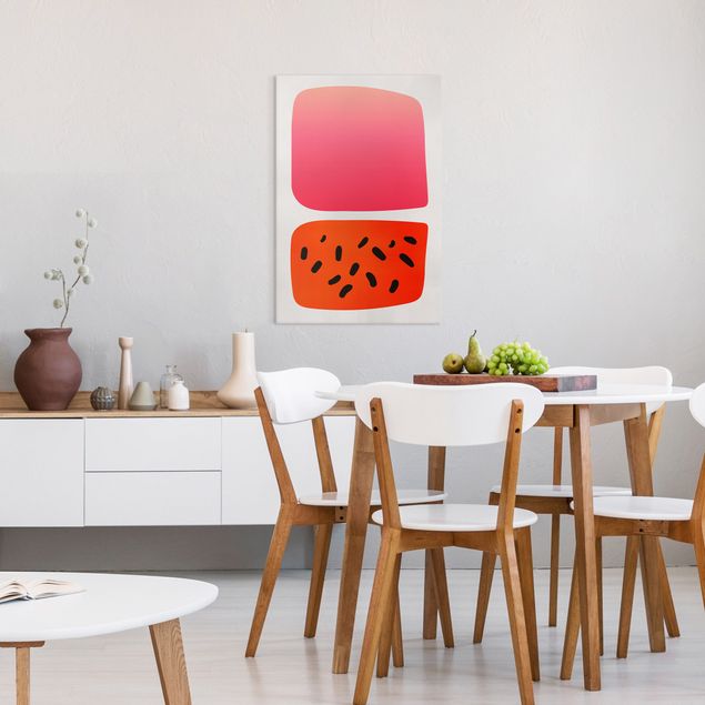 Canvas schilderijen Abstract Shapes - Melon And Pink
