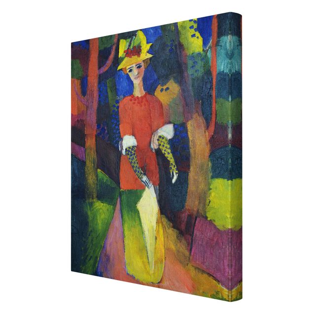 Canvas schilderijen August Macke - Woman in Park