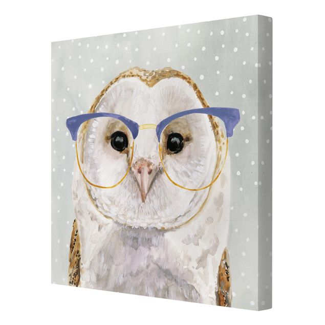 Canvas schilderijen Animals With Glasses - Owl