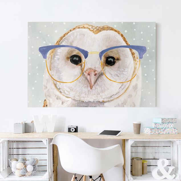 Canvas schilderijen Animals With Glasses - Owl