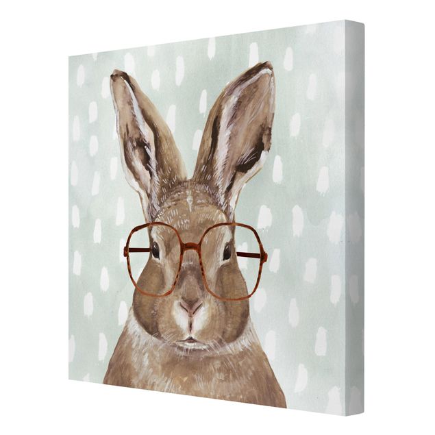 Canvas schilderijen Animals With Glasses - Rabbit