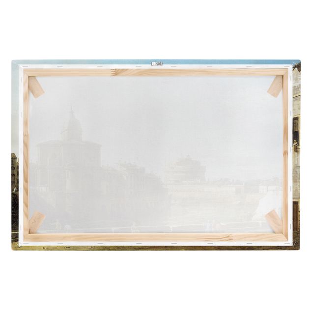 Canvas schilderijen Bernardo Bellotto - View of Rome on the Banks of the Tiber