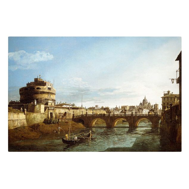 Canvas schilderijen Bernardo Bellotto - View of Rome looking West