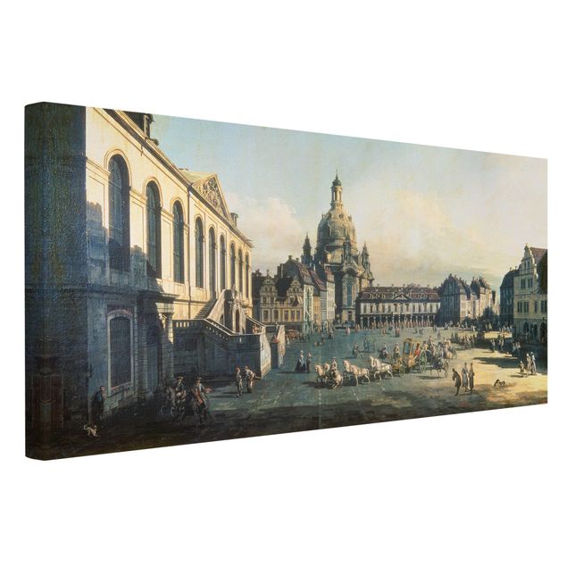 Canvas schilderijen Bernardo Bellotto - New Market Square In Dresden From The Jüdenhof