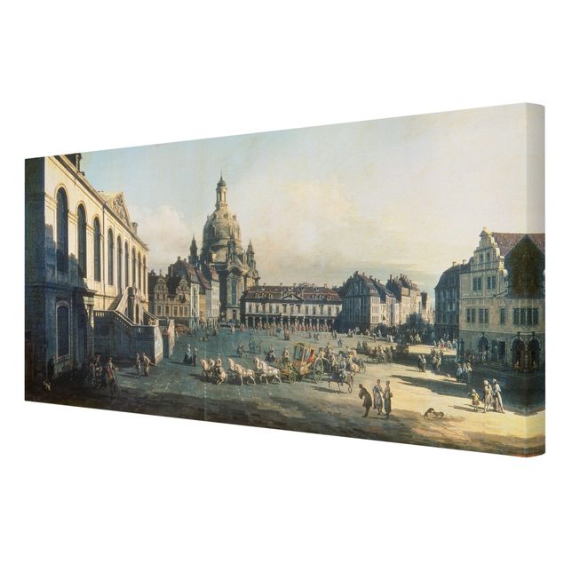 Canvas schilderijen Bernardo Bellotto - New Market Square In Dresden From The Jüdenhof