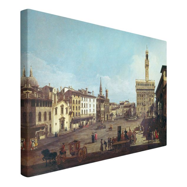 Canvas schilderijen Bernardo Bellotto - The Piazza della Signoria in Florence