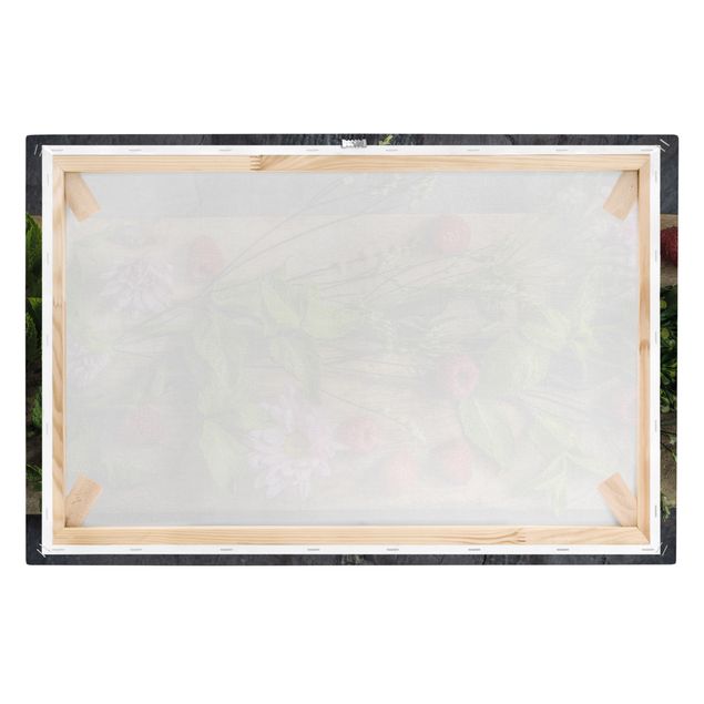 Canvas schilderijen Flowers Raspberries Mint