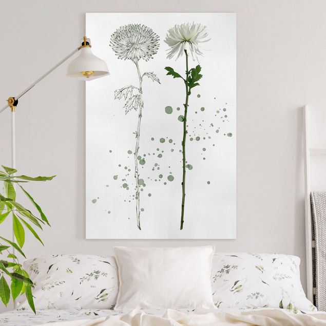 Canvas schilderijen Botanical Watercolour - Dandelion