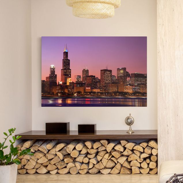 Canvas schilderijen Chicago Skyline