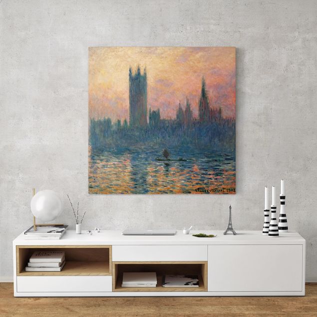 Canvas schilderijen Claude Monet - London Sunset