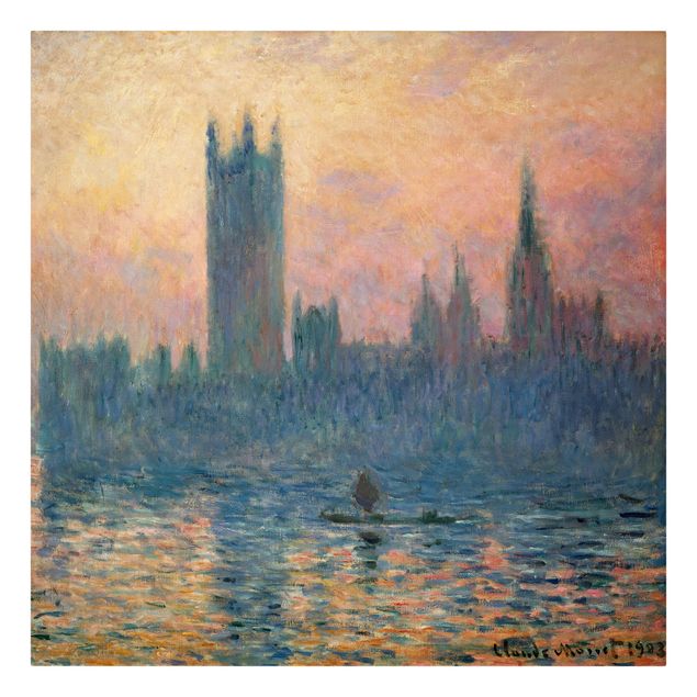 Canvas schilderijen Claude Monet - London Sunset