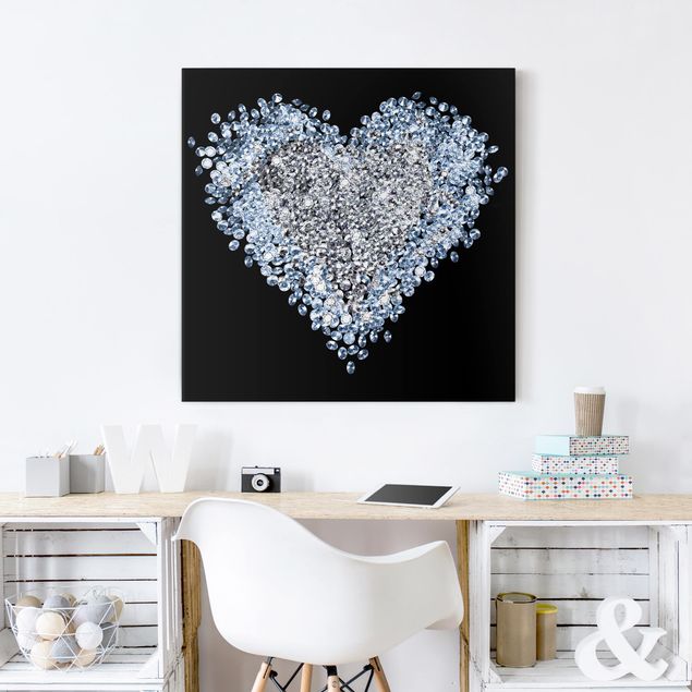 Canvas schilderijen Diamond Heart