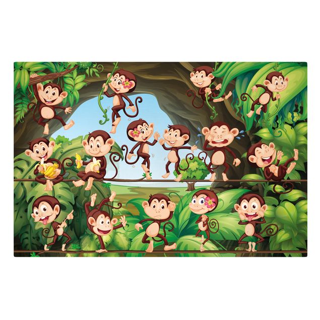 Canvas schilderijen Jungle Monkeys