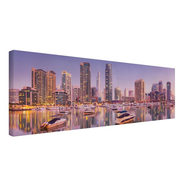 Canvas schilderijen Dubai Skyline And Marina