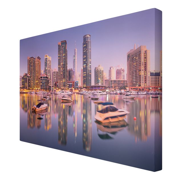 Canvas schilderijen Dubai Skyline And Marina