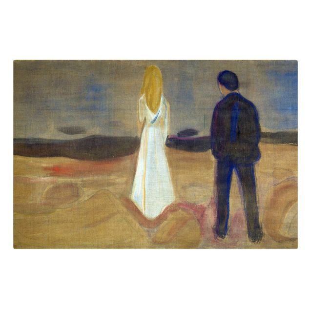 Canvas schilderijen Edvard Munch - Two humans. The Lonely (Reinhardt-Fries)