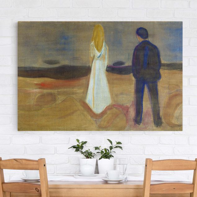 Canvas schilderijen Edvard Munch - Two humans. The Lonely (Reinhardt-Fries)