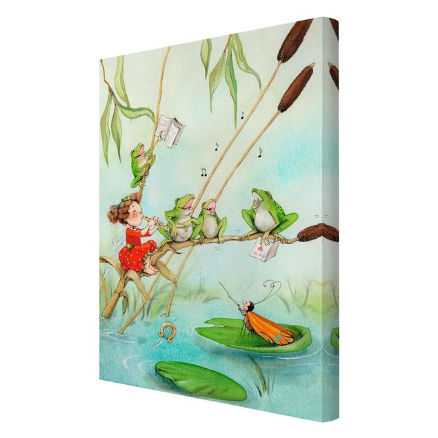Canvas schilderijen Little Strawberry Strawberry Fairy - Frog Concert