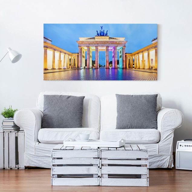 Canvas schilderijen Illuminated Brandenburg Gate
