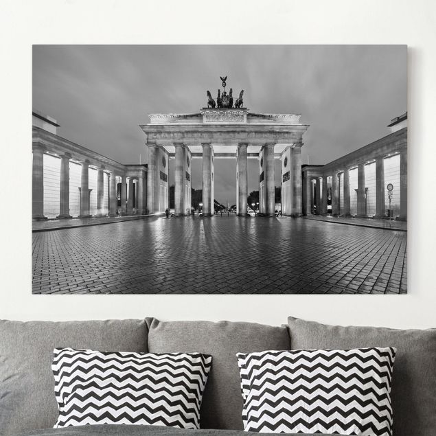Canvas schilderijen Illuminated Brandenburg Gate II