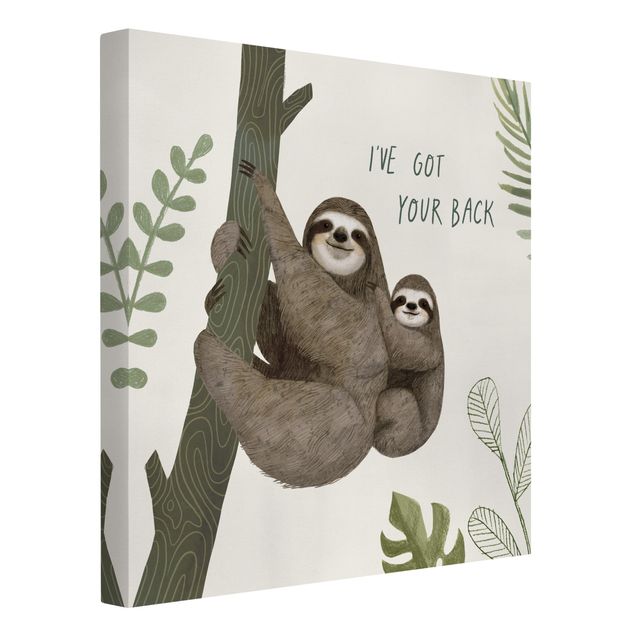 Canvas schilderijen Sloth Sayings - Back