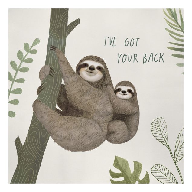 Canvas schilderijen Sloth Sayings - Back