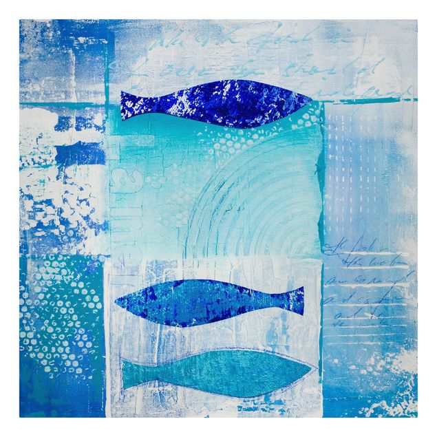 Canvas schilderijen Fish In The Blue