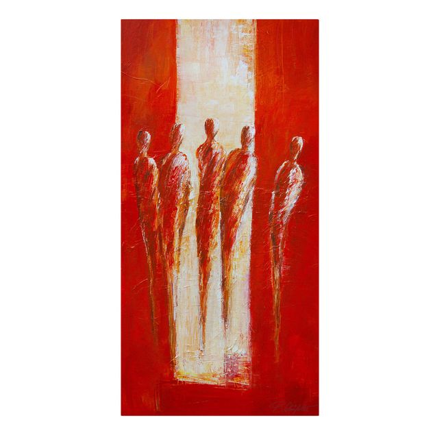 Canvas schilderijen Five Figures In Red 02