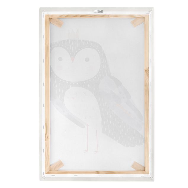 Canvas schilderijen Crowned Owl Dark