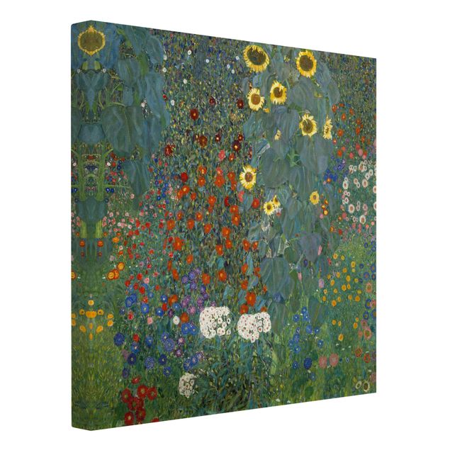 Canvas schilderijen Gustav Klimt - Garden Sunflowers