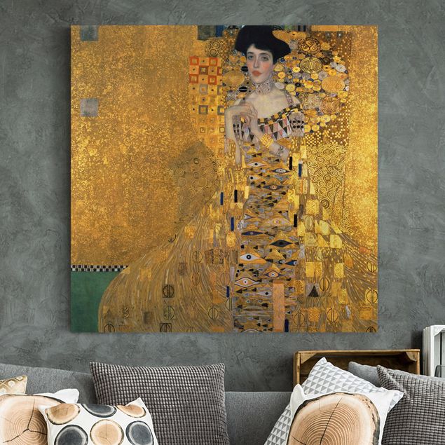 Canvas schilderijen Gustav Klimt - Portrait Of Adele Bloch-Bauer I