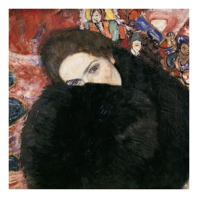 Canvas schilderijen Gustav Klimt - Lady With A Muff