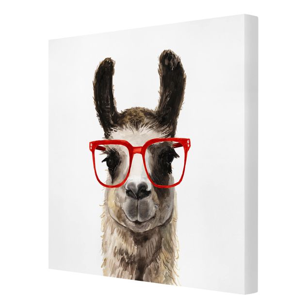 Canvas schilderijen Hip Lama With Glasses II