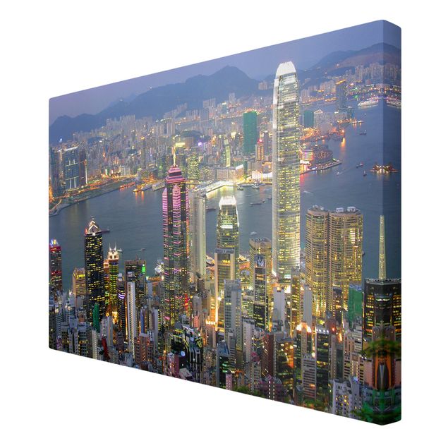Canvas schilderijen Hong Kong Skyline