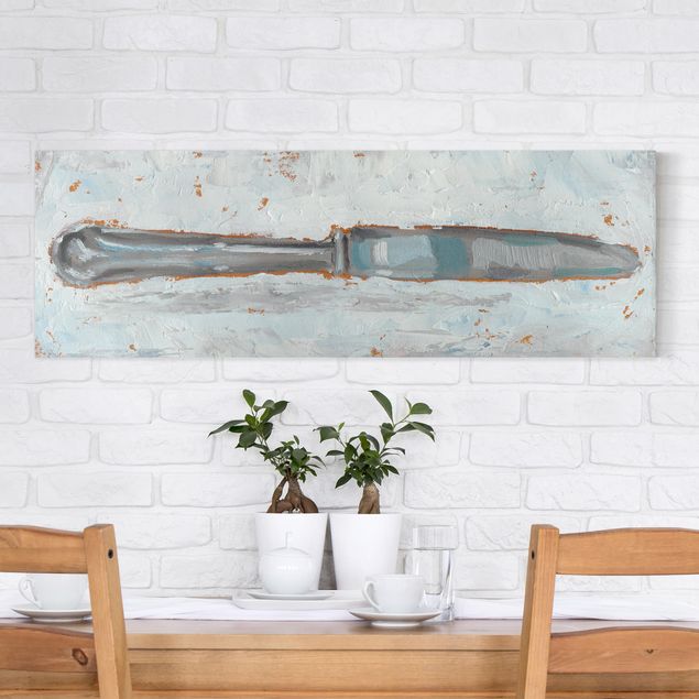 Canvas schilderijen Impressionistic Cutlery - Knife
