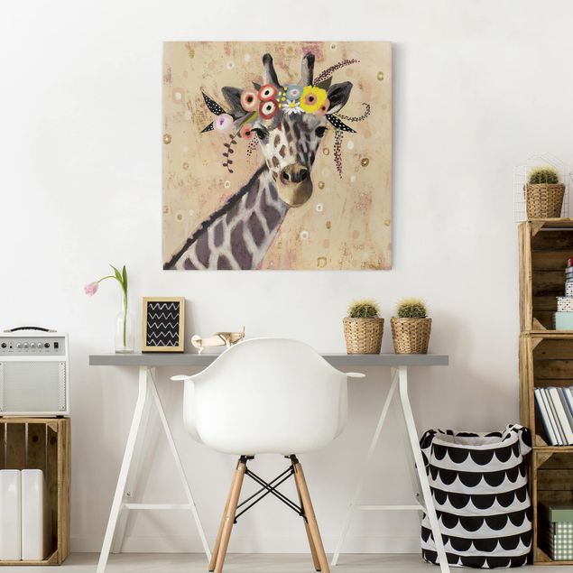Canvas schilderijen Klimt Giraffe