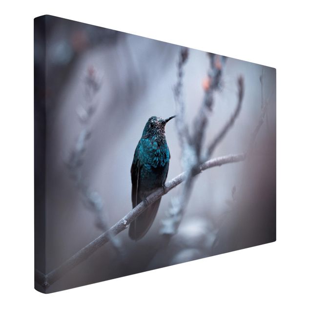 Canvas schilderijen Hummingbird In Winter