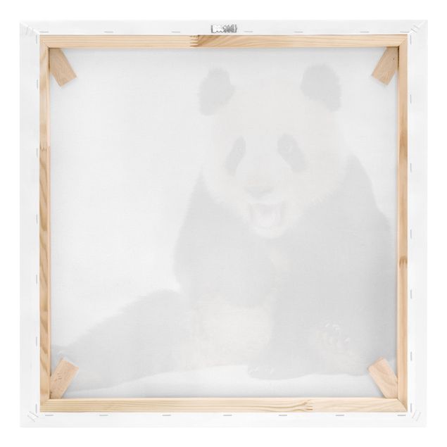 Canvas schilderijen Laughing Panda