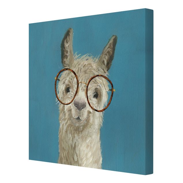 Canvas schilderijen Lama With Glasses I