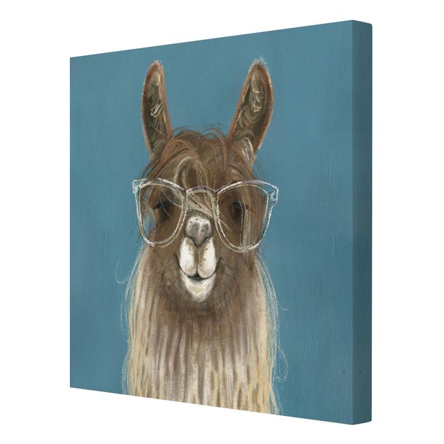 Canvas schilderijen Lama With Glasses III